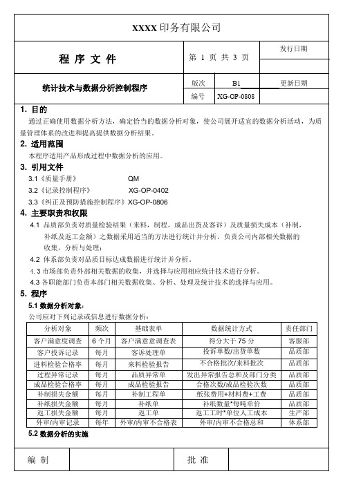 Z03程序文件(统计技术与数据分析控制程序)