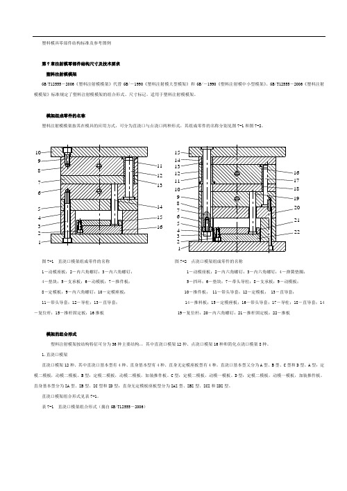 塑料模具模架结构标准及参考图例