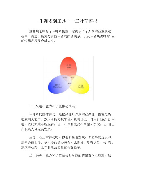 生涯规划工具三叶草模型