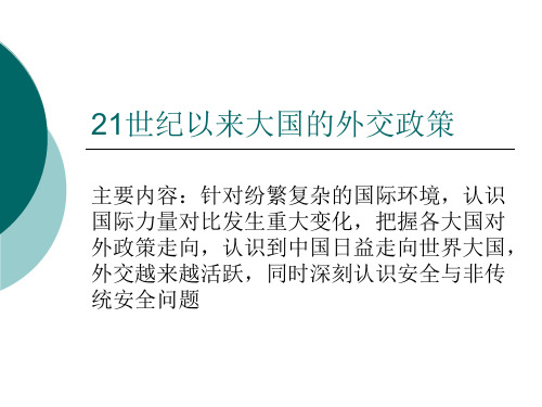 21世纪以来大国的外交政策-文档资料