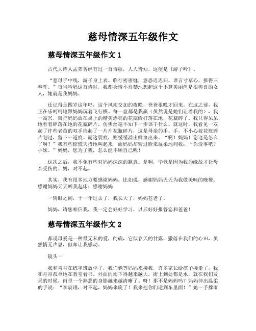 慈母情深五年级作文