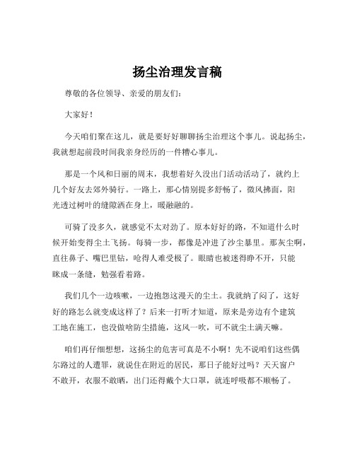 扬尘治理发言稿