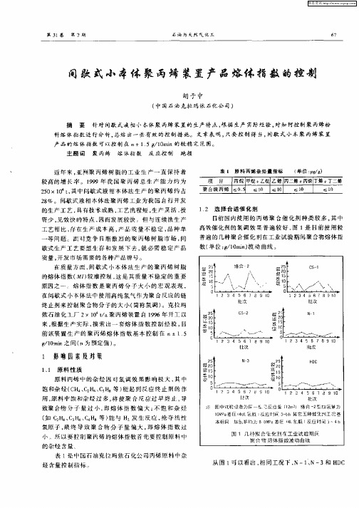 间歇式小本体聚丙烯装置产品熔体指数的控制