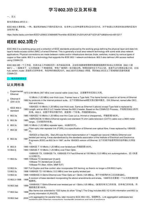 学习802.3协议及其标准