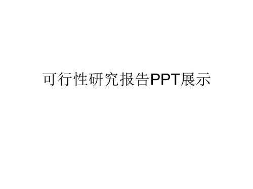 可行性研究报告PPT展示