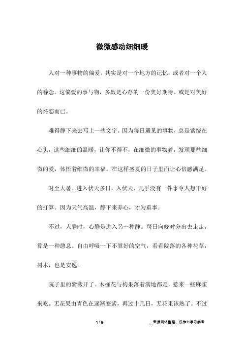 微微感动细细暖_高中作文