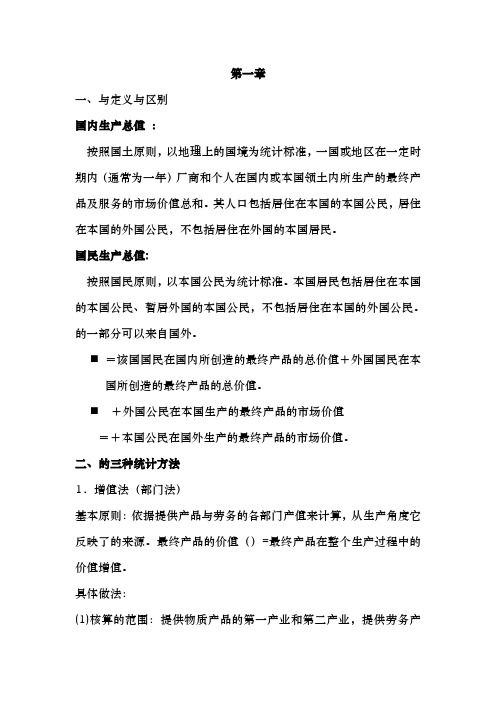 宏观经济学期末复习资料吐血整理