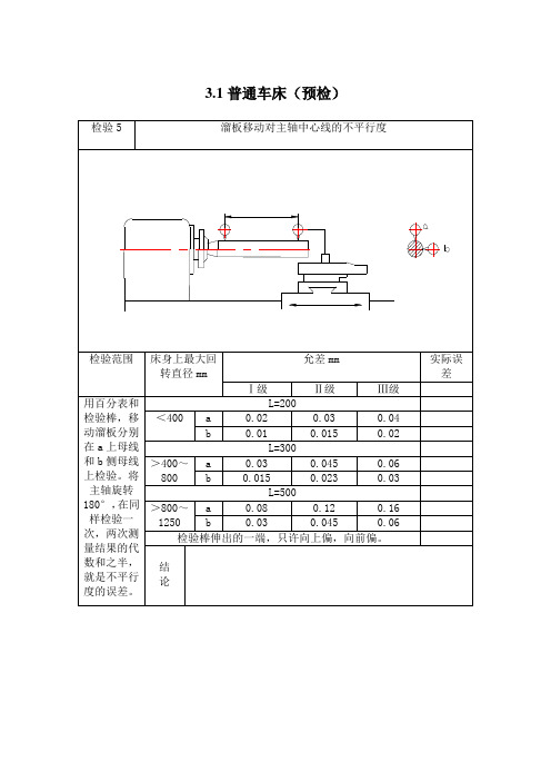 CA6140车床几何精度检测项目