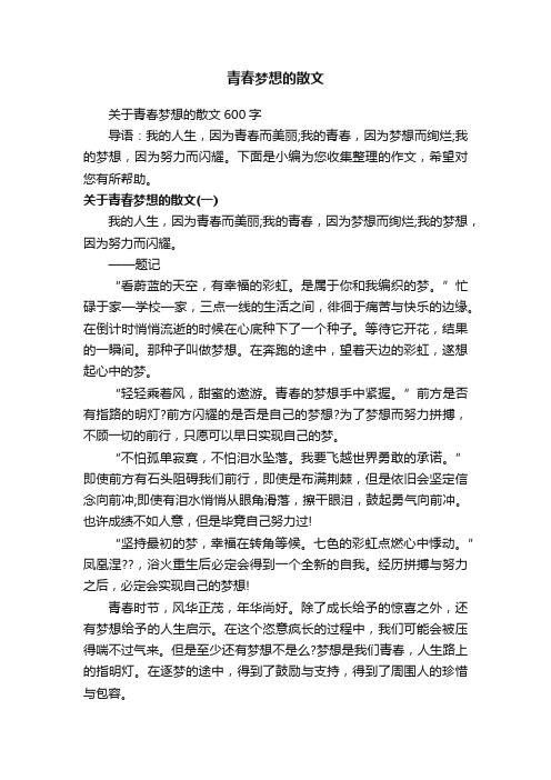 青春梦想的散文