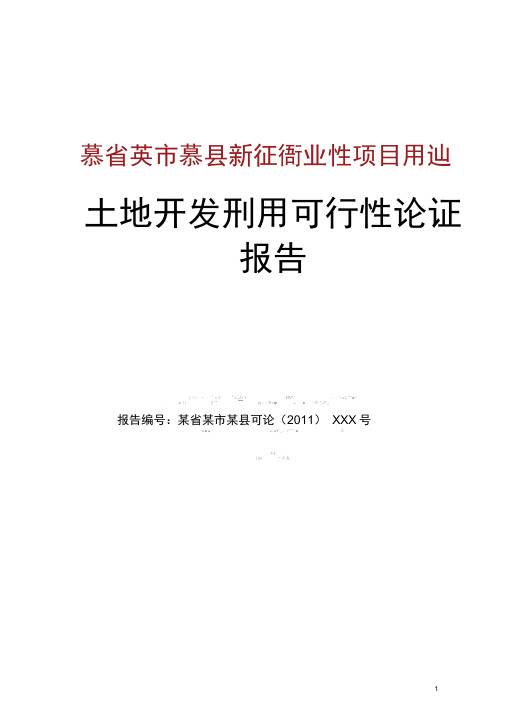 新征土地一级开发利用可行性研究报告