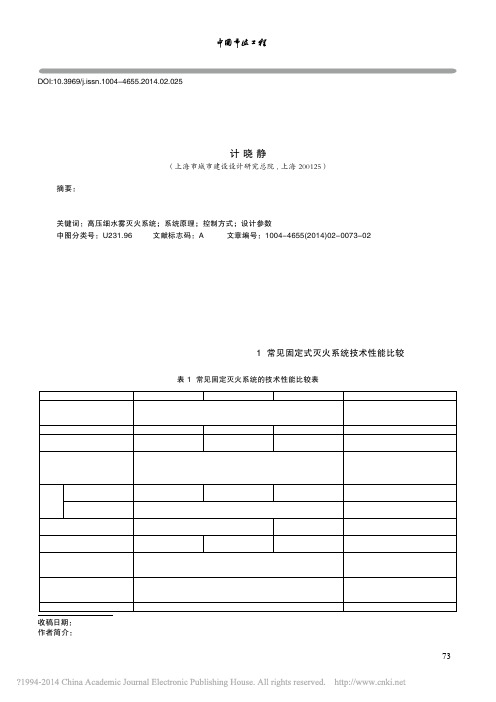 浅谈轨道交通设计中的高压细水雾灭火系统_计晓静