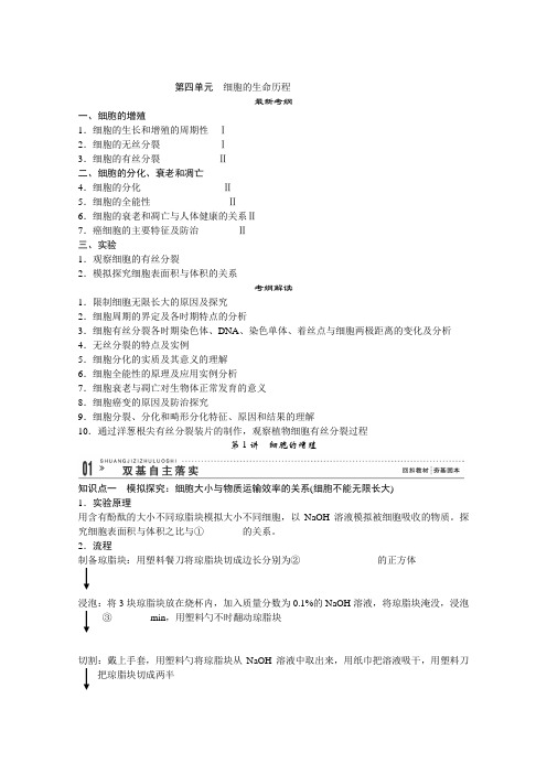 高考生物一轮复习配套训练：《细胞的增殖》(人教版必修)含解析