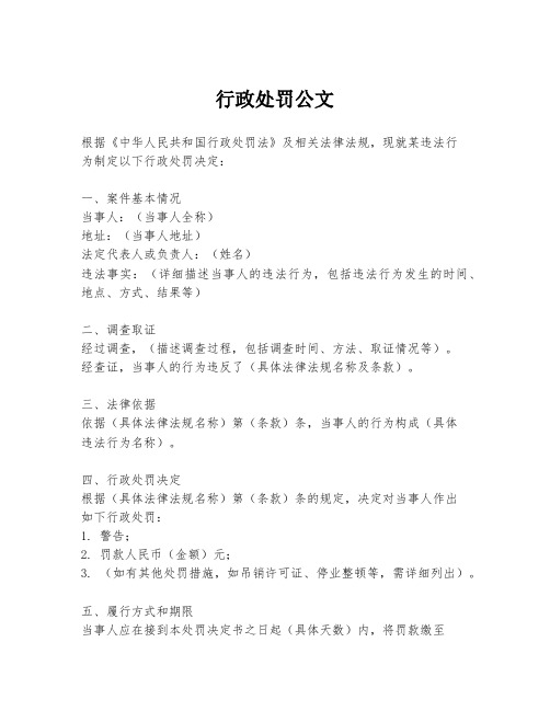 行政处罚公文