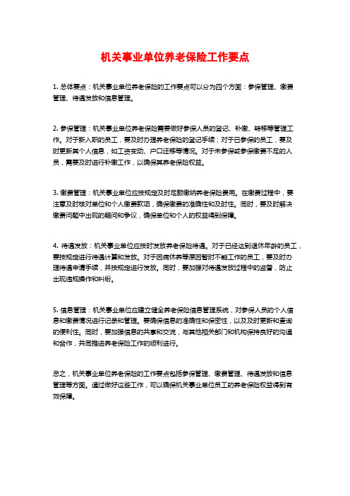 机关事业单位养老保险工作要点 (2)