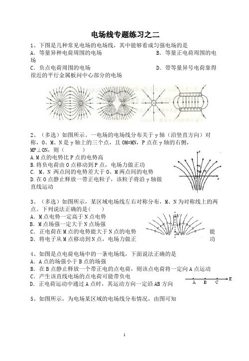 电场线专题练习之二(有答案)