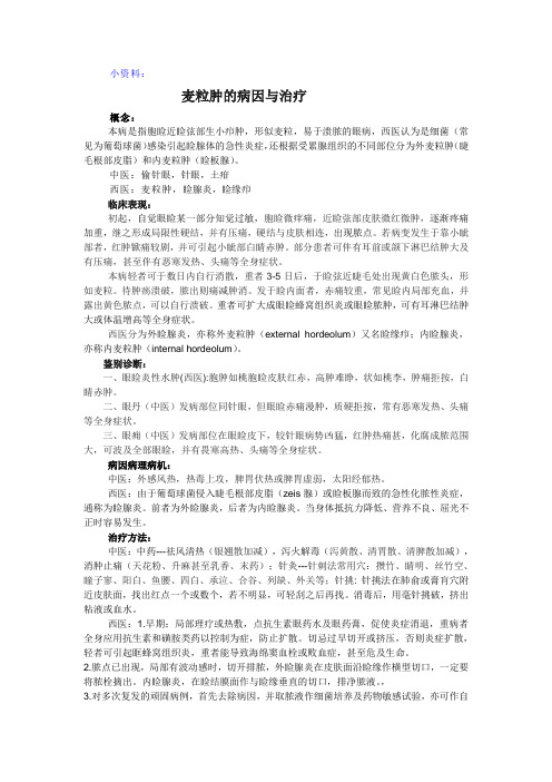 麦粒肿的病因与治疗