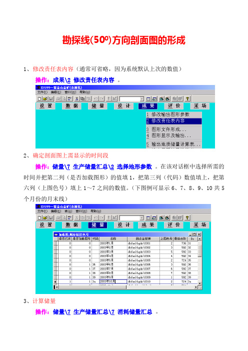 勘探线50度剖面形成步骤