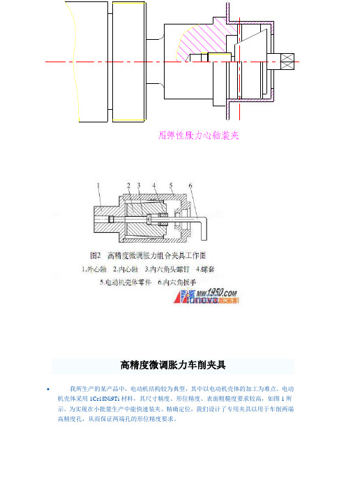 胀力心轴--高精度微调胀力车削夹具