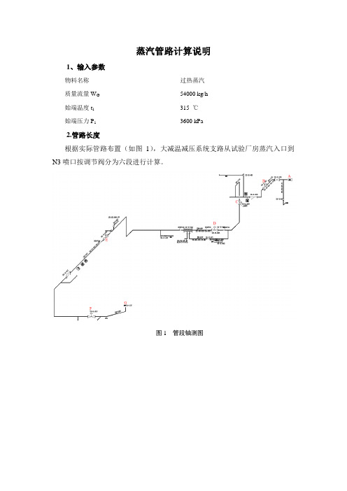 蒸汽管道压力降计算书