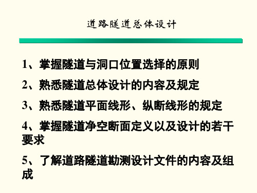 道路隧道定位及洞口位置选择讲义[详细]