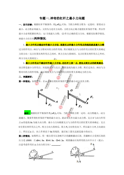 神奇的杠杆之最小力问题