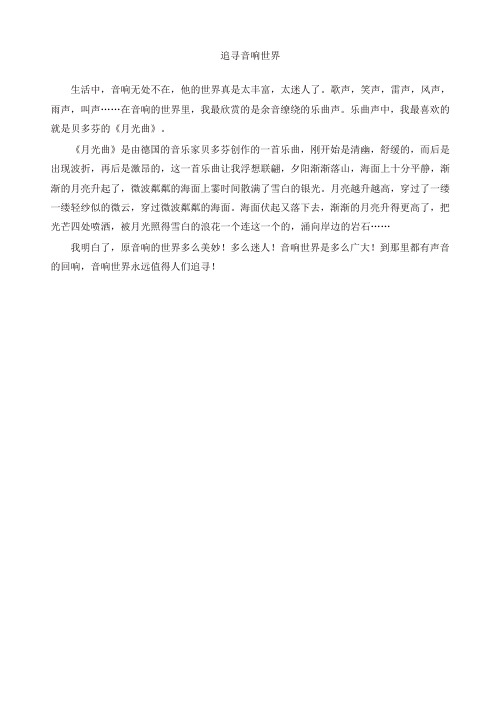 [好卷]2019年部编版六年级语文上册单元作文范文精选集：追寻音响世界