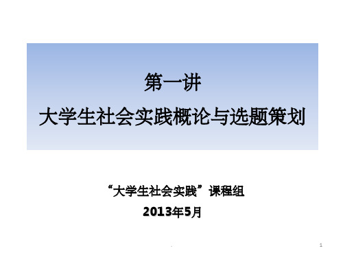 大学生社会实践概述ppt课件