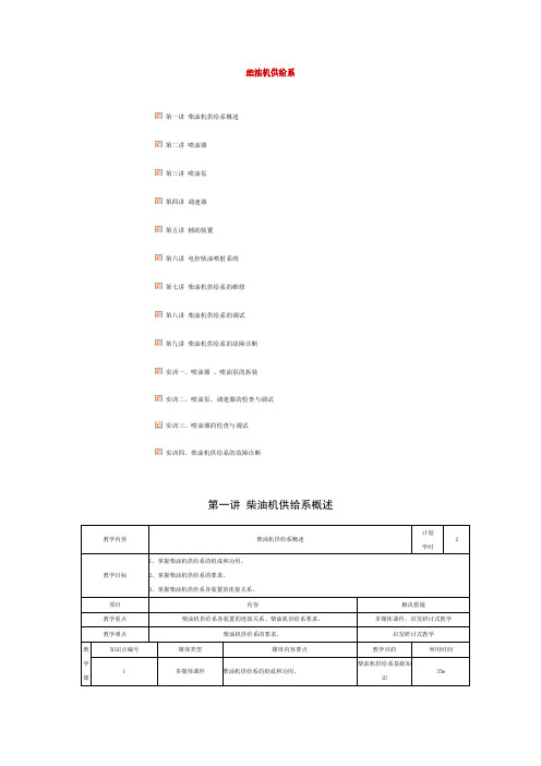 柴油机供给系教案