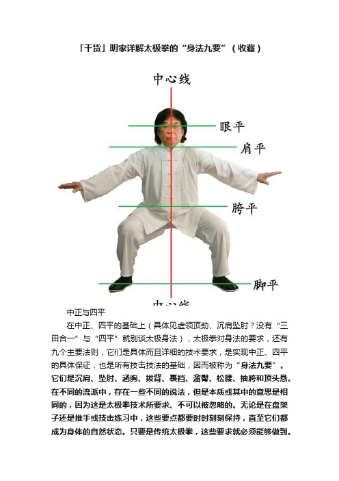 「干货」明家详解太极拳的“身法九要”（收藏）