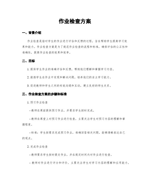 作业检查方案