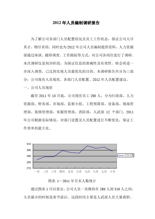 人员编制调研报告范本