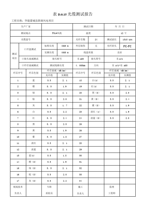 光缆测试报告