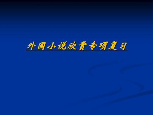 外国小说欣赏考点全解