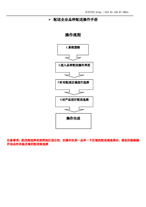 配送企业品种配送操作手册