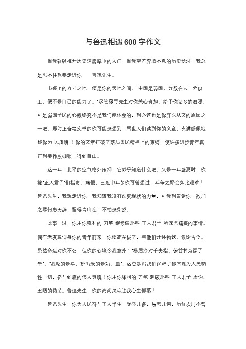 与鲁迅相遇600字作文