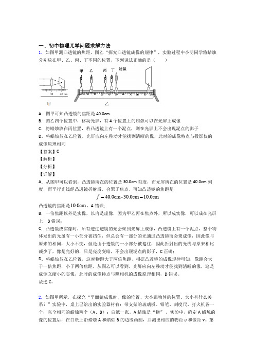 中考物理光学问题求解方法-经典压轴题含答案