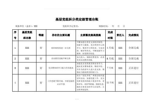 基层党组织分类定级管理台账