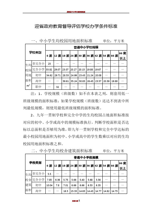 中小学办学条件标准