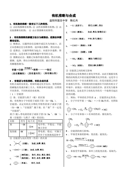 有机推断与合成