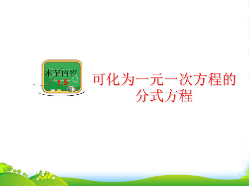 湘教版八年级数学上册《可化为一元一次方程的分式方程》课件(共33张PPT)