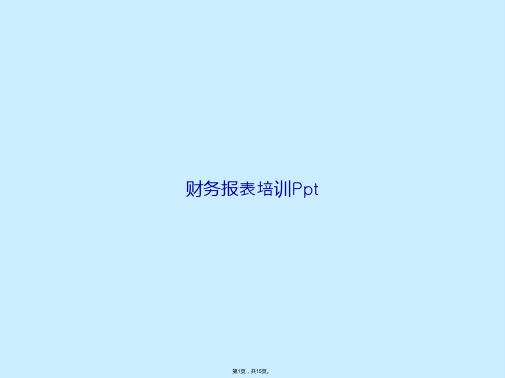 财务报表培训Ppt(共15张PPT)