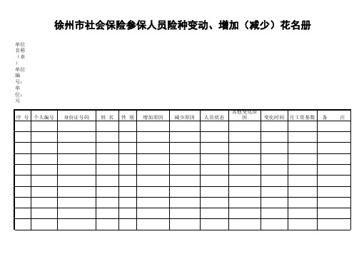 社会保险参保人员增减花名册