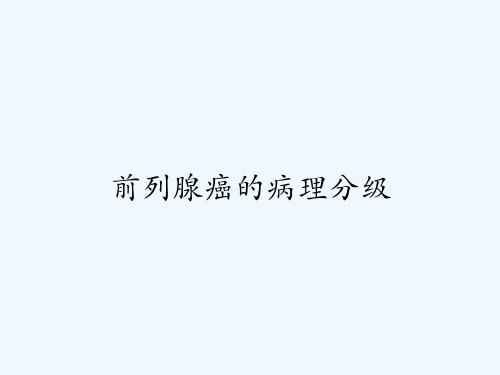 前列腺癌的病理分级 PPT