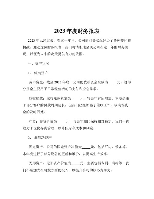 2023年度财务报表