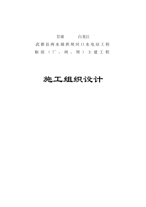 白龙江拱坝河口水电站工程枢纽(厂、闸、坝)土建工程施工组织设计