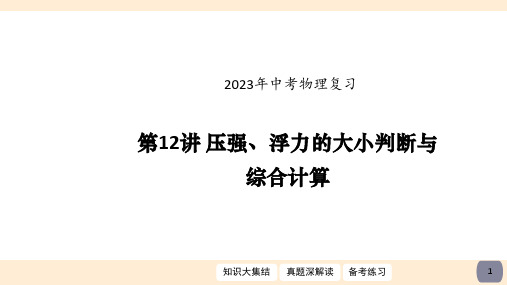 2023年中考物理一轮复习课件 第12讲_压强、浮力的大小判断与综合计算