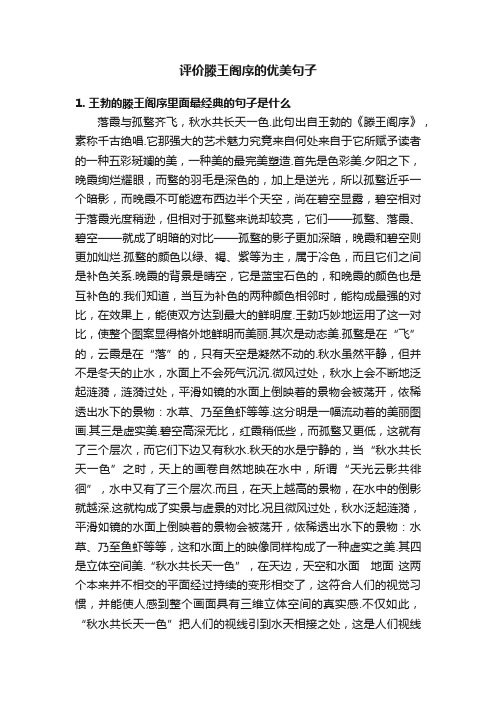 评价滕王阁序的优美句子