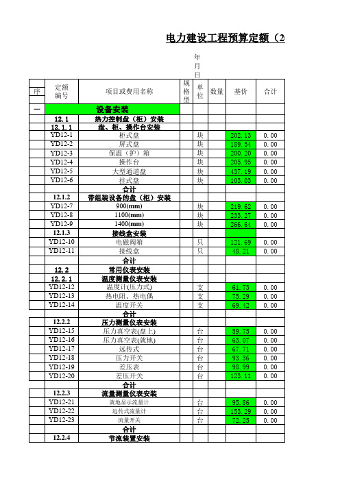 电力建设工程预算定额(第三册)2006年版