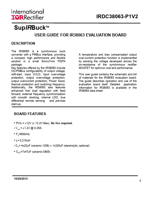 IR38063 Evaluation Board User Guide