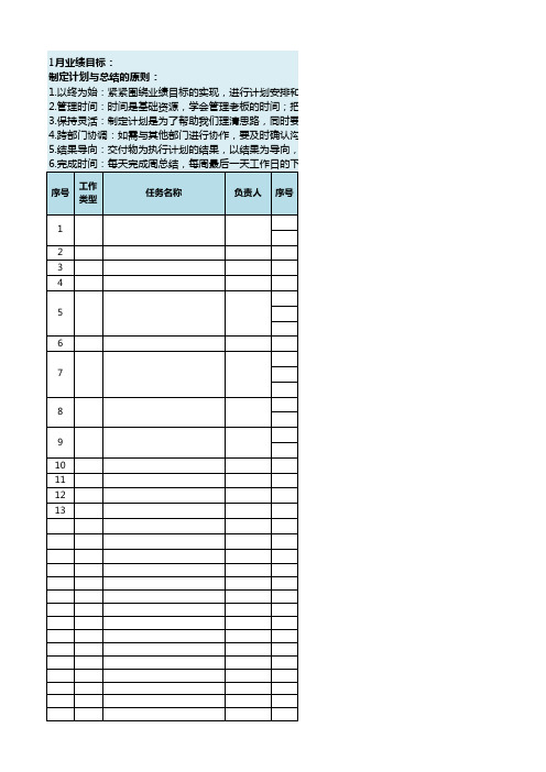 时间管理计划表